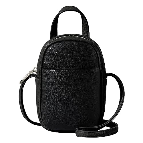 Umhängetaschen Damen Crossbody Bag Frauen Umhängetasche Mode Muster Einfach Bequem Verstellbarer Schultergurt Praktische Zipper Messenger Tasche (Black, One Size) von ZZHZGZ