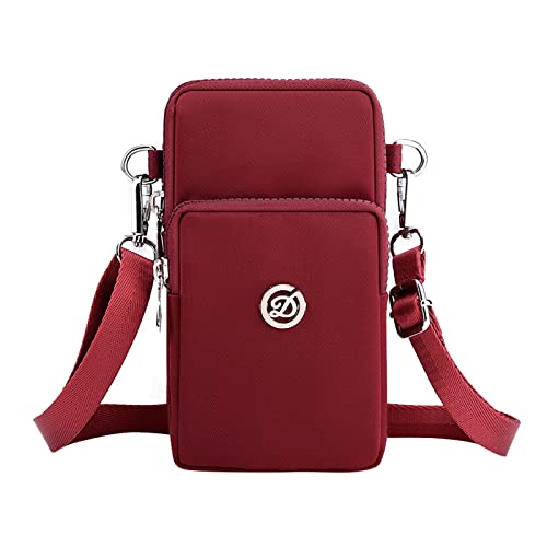 Umhängetaschen Damen Crossbody Bag Slots mit Kredit Mini Crossbody Handy Karte Geldbörse Schulter für Frauen Handtasche kleine Brieftasche Messenger Messenger Bags (A, One Size) von ZZHZGZ