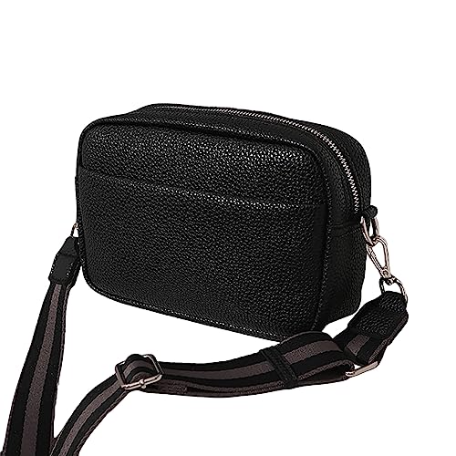 Umhängetaschen Damen Crossbody Bag Trendy Weibliche Taschen 2023 Außenhandel Einfarbig PU Umhängetasche Weibliche Kleine Tasche Damen Schulter Tasche Kleine Quadratische tasche (Black, One Size) von ZZHZGZ