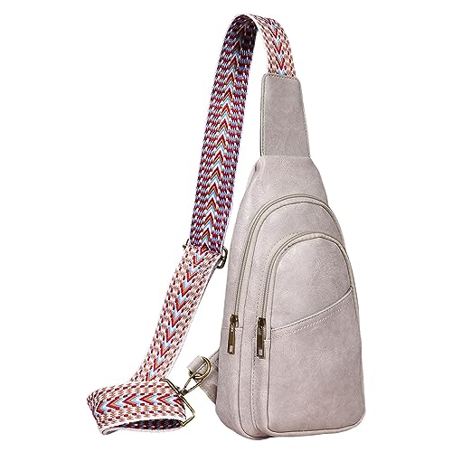 Umhängetaschen Damen Crossbody Bag Umhängetasche für Damen, modisch, Muster, einfach, einfarbig, mehrlagig, praktischer Reißverschluss, leicht, Retro-Stil, Bohemian-Stil, lässig, (Grey, One Size) von ZZHZGZ