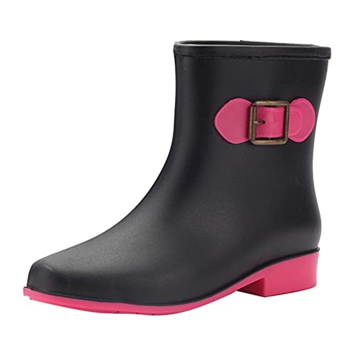 ZZHZGZ Damen Gummistiefel Wasserdicht Regenstiefel Damen Stiefel Herren Halbhoch Chelsea Boots Damen Frauen Ankle Wellies Wasserdicht Regenstiefel von ZZHZGZ