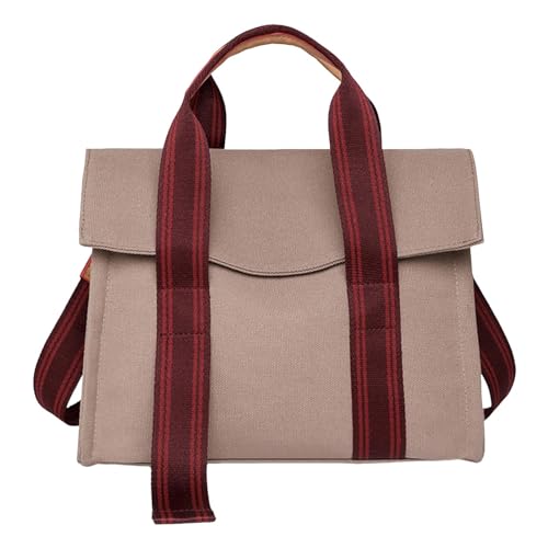 ZZHZGZ Damen Handtasche Umhängetasche Frauen Schulter Tasche Modische Muster Einfache Farbe Passenden Große Kapazität Praktische Schnalle Casual Umhängetasche (Khaki, One Size) von ZZHZGZ