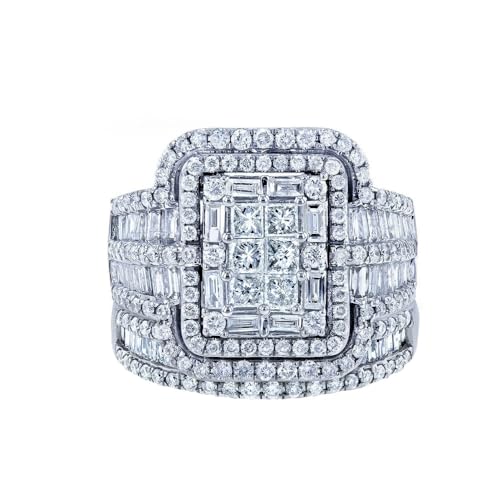 ZZHZGZ Damen Ringe Elegant Schlicht Silberringe 2-teilige silberne Versprechensringe, zartes Design, Knotenbesatz, Modering, leichter luxuriöser, hochwertiger Ring (e-White, 6) von ZZHZGZ
