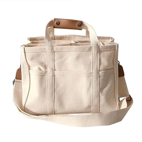 ZZHZGZ Damen Tote Bag Handtasche -Schultertasche, Segeltuchtasche, große Kapazität, Einkaufstasche, Studenten-Einkaufstasche, Mombag (White, One Size) von ZZHZGZ