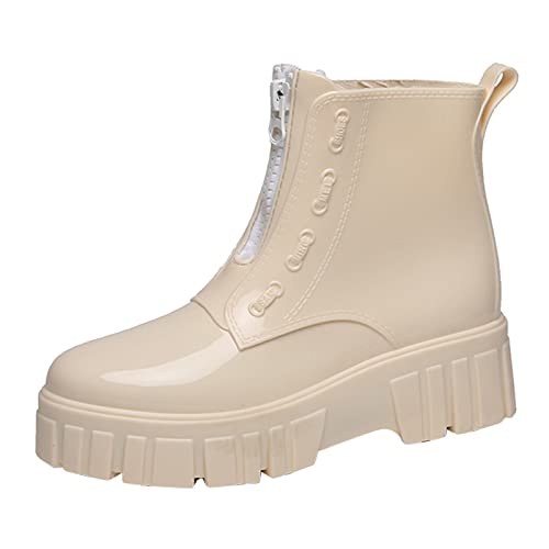 ZZHZGZ Gummistiefel Damen Gefüttert Wasserdicht Regenschuhe Damen Regenstiefeletten Herren Bequem Regenschuhe Gummistiefel Wasserdicht Hohe Gartenschuhe von ZZHZGZ