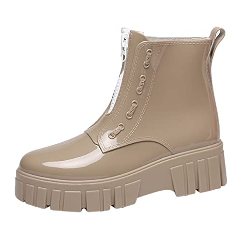 ZZHZGZ Gummistiefel Damen Gefüttert Wasserdicht Regenschuhe Damen Regenstiefeletten Herren Bequem Regenschuhe Gummistiefel Wasserdicht Hohe Gartenschuhe von ZZHZGZ