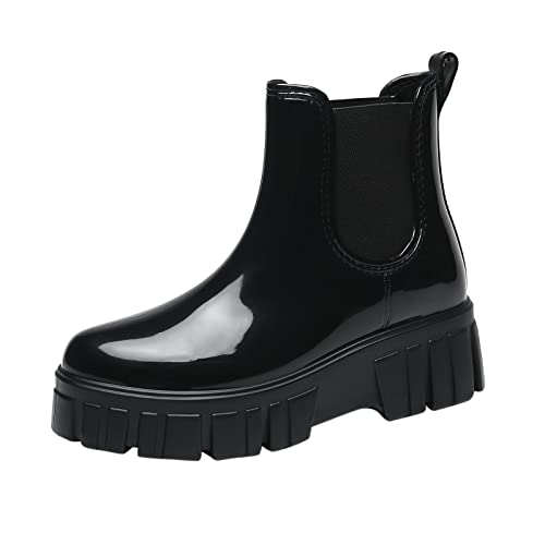 ZZHZGZ Gummistiefel Damen Gefüttert Wasserdicht Regenstiefel Damen Herren Boots Lang Gartenstiefel Atmungsaktiv Gummistiefeletten Wasserdichter Gumischtifel von ZZHZGZ