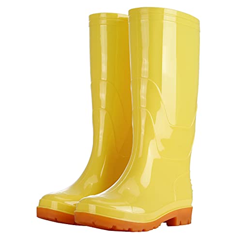 ZZHZGZ Gummistiefel Damen Gefüttert Wasserdicht Regenstiefel Damen Herren Hoch Rain Boots Lang Gartenstiefel Atmungsaktiv Gummistiefeletten Wasserdichter Gumischtifel von ZZHZGZ