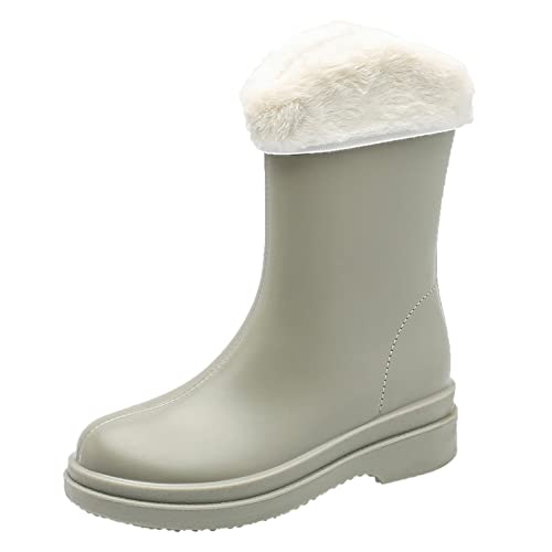 ZZHZGZ Gummistiefel Damen Gefüttert Wasserdicht Regenstiefel Damen Regenstiefeletten Herren Bequem Regenschuhe Gummistiefel Wasserdicht Hohe Gartenschuhe von ZZHZGZ