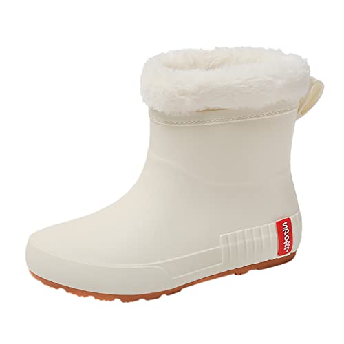 ZZHZGZ Gummistiefel Damen Gefüttert Wasserdicht Regenstiefel Damen Stiefel Herren Halbhoch Chelsea Boots Damen Frauen Ankle Wellies Wasserdicht Regenstiefel von ZZHZGZ