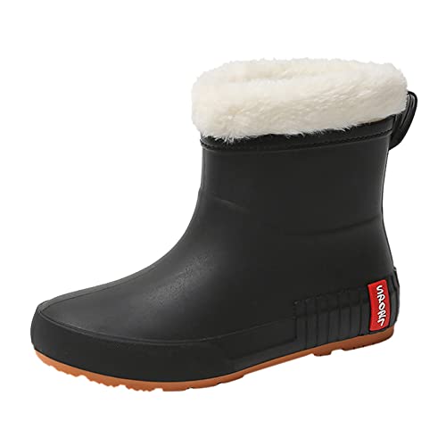 ZZHZGZ Gummistiefel Damen Gefüttert Wasserdicht Regenstiefel Damen Stiefel Herren Halbhoch Chelsea Boots Damen Frauen Ankle Wellies Wasserdicht Regenstiefel von ZZHZGZ