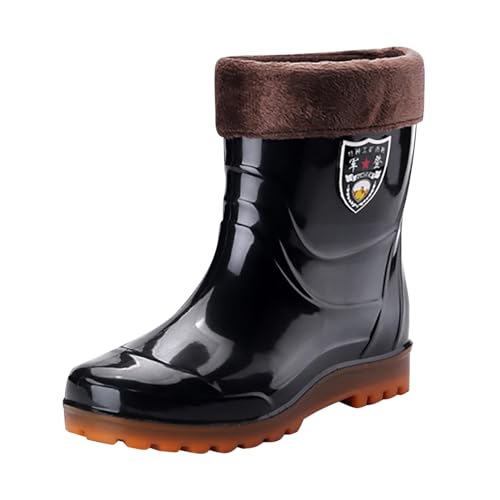 ZZHZGZ Gummistiefel Damen Halbhoch Wasserdicht Regenschuhe Damen Regenstiefeletten Herren Bequem Regenschuhe Gummistiefel Wasserdicht Hohe Gartenschuhe von ZZHZGZ