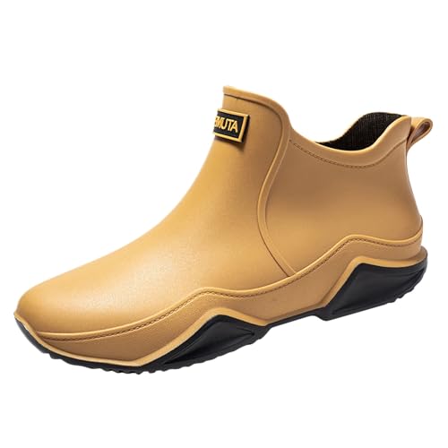 ZZHZGZ Gummistiefel Damen Halbhoch Wasserdicht Regenschuhe Damen Stiefel Herren Halbhoch Chelsea Boots Damen Frauen Ankle Wellies Wasserdicht Regenstiefel von ZZHZGZ