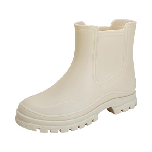 ZZHZGZ Gummistiefel Damen Halbhoch Wasserdicht Regenstiefel Damen Regenstiefeletten Herren Bequem Regenschuhe Gummistiefel Wasserdicht Hohe Gartenschuhe von ZZHZGZ