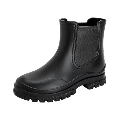 ZZHZGZ Gummistiefel Damen Halbhoch Wasserdicht Regenstiefel Damen Regenstiefeletten Herren Bequem Regenschuhe Gummistiefel Wasserdicht Hohe Gartenschuhe von ZZHZGZ