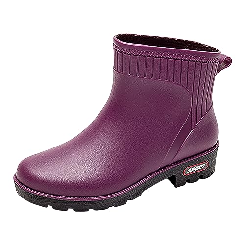 ZZHZGZ Gummistiefel Damen Herren Wasserdicht Winddicht in Schwarz Grau Rot Weiß Gummistiefel Damen 39 GefüTtert von ZZHZGZ