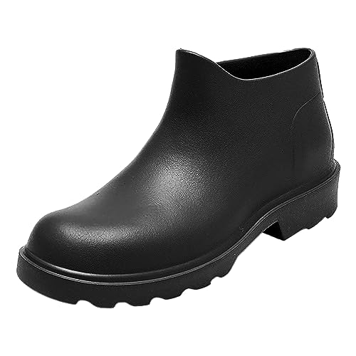 ZZHZGZ Gummistiefel Damen Herren Wasserdicht Winddicht in Schwarz Grau Rot Weiß Gummistiefel Damen Hoch Weit von ZZHZGZ