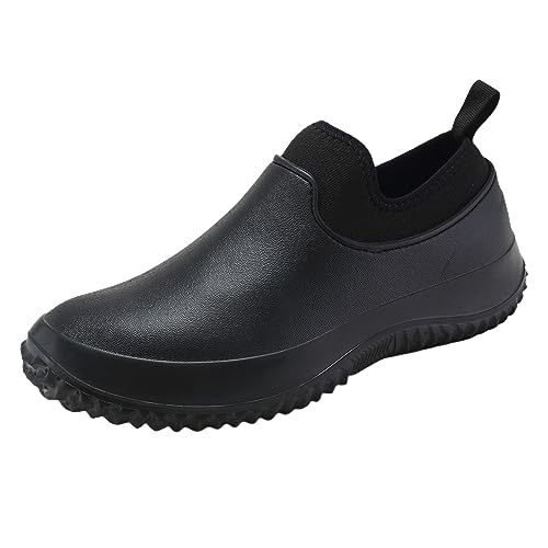 ZZHZGZ Gummistiefel Damen Herren Wasserdicht Winddicht in Schwarz Grau Rot Weiß Gummistiefel Damen Kurz Weit Gr 42 von ZZHZGZ