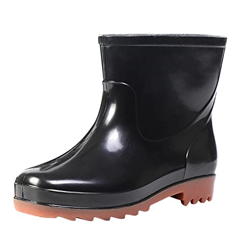 ZZHZGZ Gummistiefel Damen Herren Wasserdicht Winddicht in Schwarz Grau Rot Weiß Gummistiefel Damen Leicht Regenschuhe Fahrrad Damen von ZZHZGZ