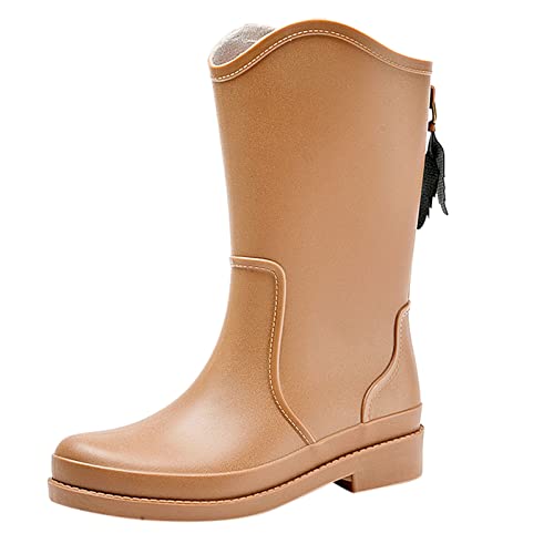 ZZHZGZ Gummistiefel Damen Wasserdicht Regenschuhe Damen Stiefel Herren Halbhoch Chelsea Boots Damen Frauen Ankle Wellies Wasserdicht Regenstiefel von ZZHZGZ