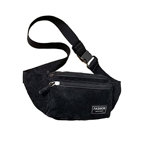 ZZHZGZ Umhängetaschen Damen Crossbody Bag Brusttasche Textur Körper Kleine Tasche Sport Gürteltasche Lässige Umhängetasche Für Männer Frauen (Black, One Size) von ZZHZGZ