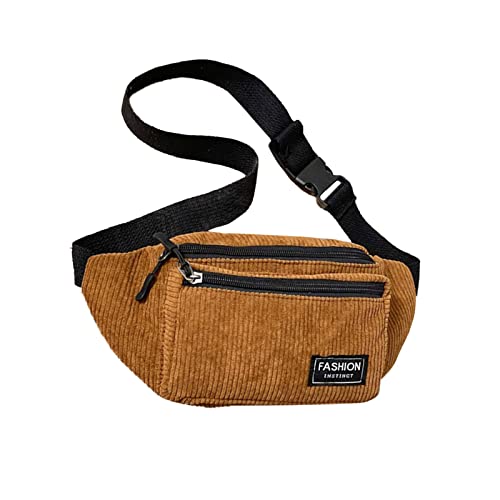 ZZHZGZ Umhängetaschen Damen Crossbody Bag Brusttasche Textur Körper Kleine Tasche Sport Gürteltasche Lässige Umhängetasche Für Männer Frauen (Brown, One Size) von ZZHZGZ