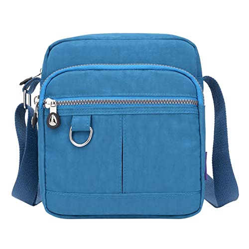 ZZHZGZ Umhängetaschen Damen Crossbody Bag Casual Nylon Geldbörse Handtasche Umhängetasche Wasserdichte Umhängetasche Handtasche für Frauen (Blue, One Size) von ZZHZGZ