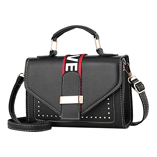 ZZHZGZ Umhängetaschen Damen Crossbody Bag Crossbody-Geldbörsen für Frauen, lässige Crossbody-Tasche, verstellbarer Riemen, Umhängetasche, kleine quadratische Tasche (Black, One Size) von ZZHZGZ