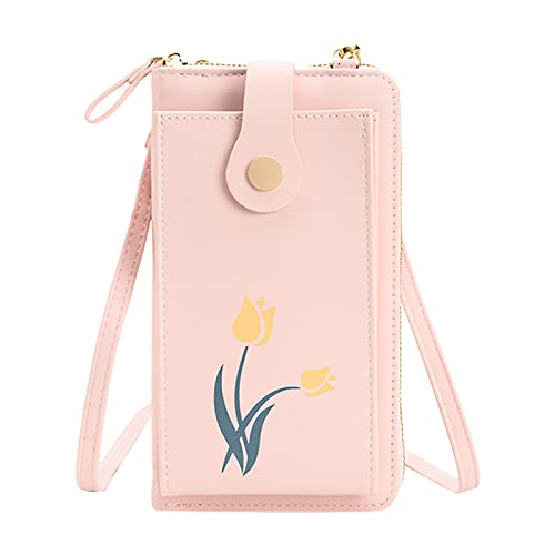 ZZHZGZ Umhängetaschen Damen Crossbody Bag Damen-Blumen-Mini-vertikale multifunktionale Handytasche Umhängetasche (RD2, One Size) von ZZHZGZ