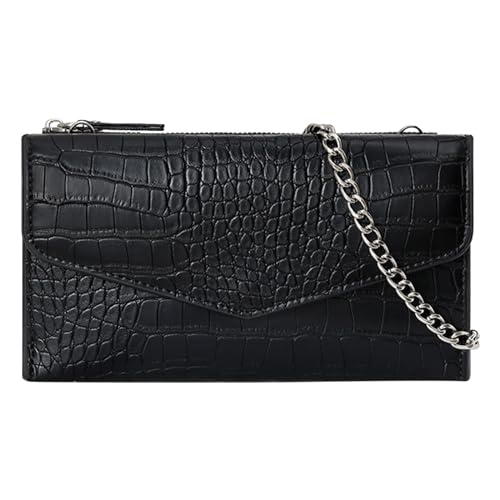 ZZHZGZ Umhängetaschen Damen Crossbody Bag Frauen Schulter Tasche Modische Muster Einfache Feste Farbe Frische Schnalle Strap Abnehmbare Schulter Riemen Umhängetasche (Black, One Size) von ZZHZGZ