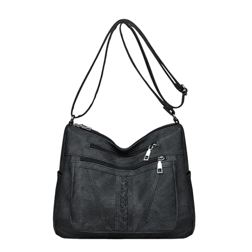 ZZHZGZ Umhängetaschen Damen Crossbody Bag Frauen Taschen Modische Mittlere Mutter Taschen Große Kapazität Schulter Umhängetaschen Casual Frauen Taschen (Black, One Size) von ZZHZGZ