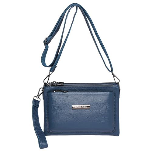 ZZHZGZ Umhängetaschen Damen Crossbody Bag Frauen Umhängetasche Mode Muster Einfache Layered Praktische Handtasche Messenger Tasche (Blue, One Size) von ZZHZGZ