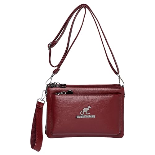 ZZHZGZ Umhängetaschen Damen Crossbody Bag Frauen Umhängetasche Mode Muster Einfache Layered Praktische Handtasche Messenger Tasche (Red, One Size) von ZZHZGZ