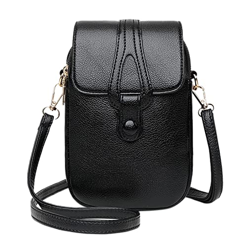 ZZHZGZ Umhängetaschen Damen Crossbody Bag Frauen-vertikale einzelne Schulter-Kurier-Beutel-Muster-Handy-Tasche weibliche Umhängetasche (Black, One Size) von ZZHZGZ