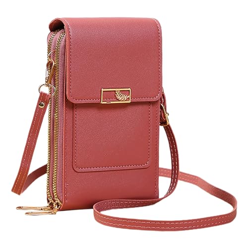 ZZHZGZ Umhängetaschen Damen Crossbody Bag Große Kapazität Multifunktionale Einfarbig Modische Einfache Eine Schulter Kleine Tasche Umhängetasche Handy Tasche (Watermelon Red, One Size) von ZZHZGZ