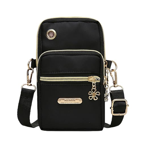 ZZHZGZ Umhängetaschen Damen Crossbody Bag Handytasche Damentasche Einkaufstasche Große Kapazität Multifunktions-Einzelne Umhängetasche (Black, One Size) von ZZHZGZ