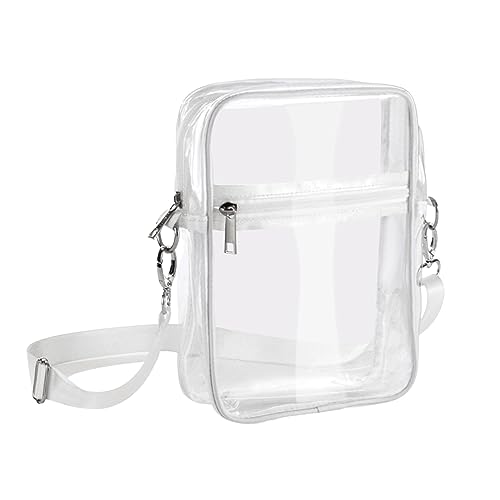 ZZHZGZ Umhängetaschen Damen Crossbody Bag Herren- Damen-Umhängetasche, modisches Muster, einfacher transparenter Reißverschluss, abnehmbarer Schultergurt, bequem lässig (White, One Size) von ZZHZGZ