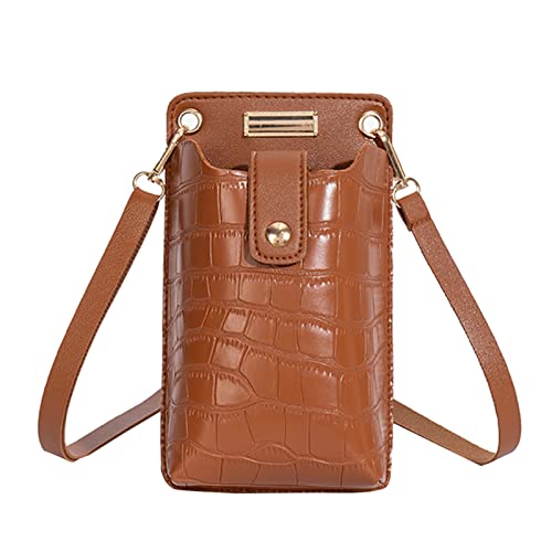 ZZHZGZ Umhängetaschen Damen Crossbody Bag Mode Frauen Kunstleder Muster Tasche Haspe Handytasche Umhängetasche Messenger Bag Handytasche (Brown, One Size) von ZZHZGZ