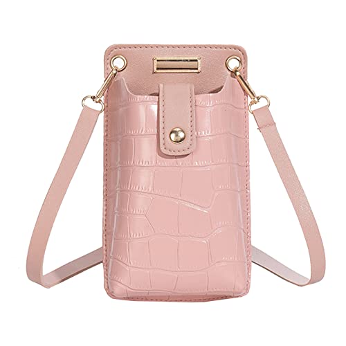 ZZHZGZ Umhängetaschen Damen Crossbody Bag Mode Frauen Kunstleder Muster Tasche Haspe Handytasche Umhängetasche Messenger Bag Handytasche (Pink, One Size) von ZZHZGZ