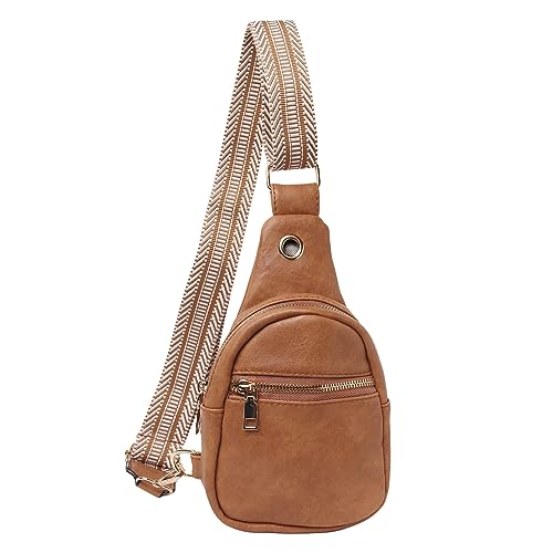 ZZHZGZ Umhängetaschen Damen Crossbody Bag Modische Brusttasche, weiches, Textur, Umhängetasche, große Kapazität, einfache Retro-Umhängetasche, Reisetasche (Coffee, One Size) von ZZHZGZ