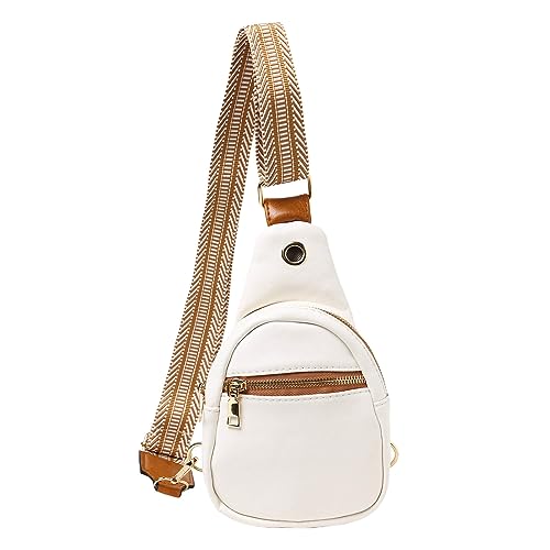 ZZHZGZ Umhängetaschen Damen Crossbody Bag Modische Brusttasche, weiches, Textur, Umhängetasche, große Kapazität, einfache Retro-Umhängetasche, Reisetasche (White, One Size) von ZZHZGZ