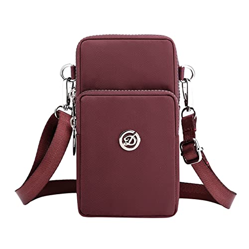 ZZHZGZ Umhängetaschen Damen Crossbody Bag Slots mit Kredit Mini Crossbody Handy Karte Geldbörse Schulter für Frauen Handtasche kleine Brieftasche Messenger Messenger Bags (B, One Size) von ZZHZGZ