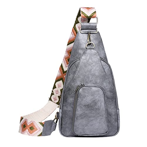 ZZHZGZ Umhängetaschen Damen Crossbody Bag Umhängetasche für Damen kleine Bauchtasche Umhängetaschen Brusttasche für Damen (Grey, One Size) von ZZHZGZ