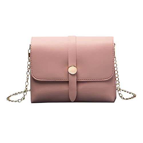 ZZHZGZ Umhängetaschen Damen Crossbody Bag Vielseitige kleine quadratische Taschen-Umhängetasche mit Kettenriemen (Pink, One Size) von ZZHZGZ