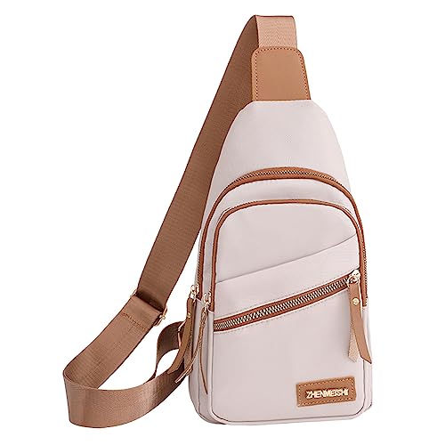 ZZHZGZ Umhängetaschen Damen Crossbody Bag damen-brusttasche, weiches ledergefühl, umhängetasche, große kapazität, einfache retro-schultertasche, reisetasche (White, One Size) von ZZHZGZ