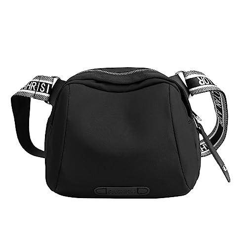 ZZHZGZ Umhängetaschen Damen Crossbody Bag modische, lässige Umhängetasche, leichte Damen-Umhängetasche Nylongewebe (Black, One Size) von ZZHZGZ