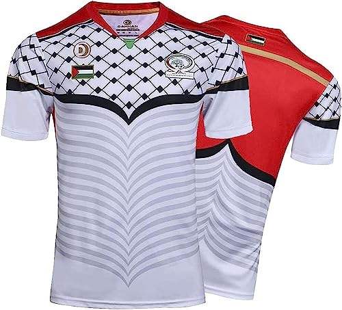 ZZJDBF Herren-Shirts 2019 Palästina-Rugby-Trikot, Palästina-Poloshirt, Trainings-T-Shirt, Fußball-Sport-Top, bestes Geburtstagsgeschenk, T-Shirts für Jungen, weiß, S von ZZJDBF