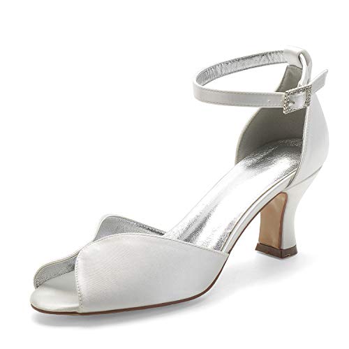 ZZQCCHL Frauen Peep Toe Brautschuhe Satin Knöchelriemen Brautkleid Pumps Kitten Heels Sandalen,Elfenbein,39 EU ZZQCCHL Frauen Peep Toe Brautschuhe Satin Knöchelriemen Brautkleid Pumps Kitten Heels Sandalen,Elfenbein,39 EU von ZZQCCHL