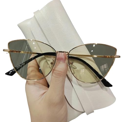 ZZZOLX Sonnenbrille herren Katzenaugenrahmen Sonnenbrille Frauen Brille Sonnenbrille Frauen Sonnenbrillen.-Goldlichtgrün-Andere von ZZZOLX