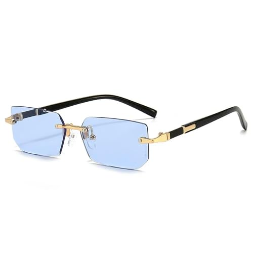 ZZZOLX Sonnenbrille herren Männer- Und Frauen -Rande -Sonnenbrille Kleine Quadratrahmen Sommerreise -Sonnenbrille.-Blau von ZZZOLX